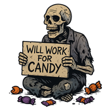 Will Work for Candy – Grappig Halloween T-shirt